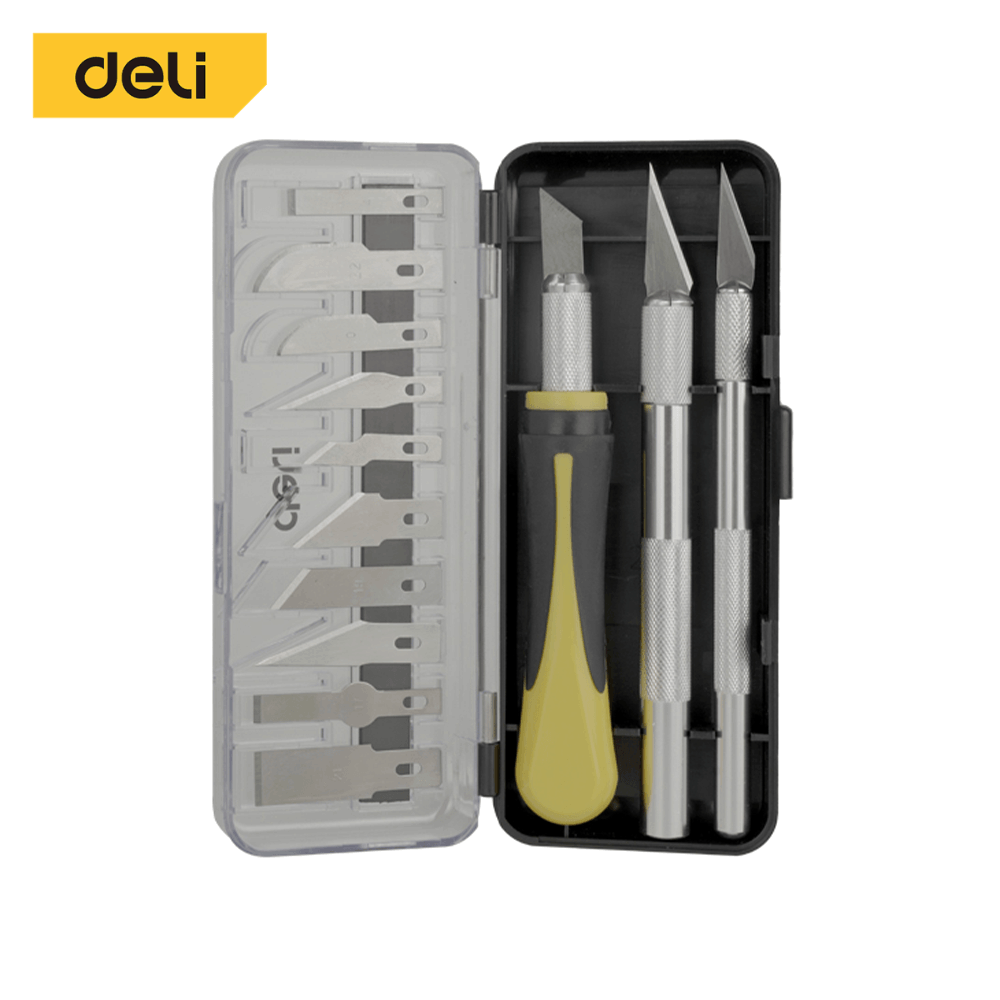 ชุดเครื่องมือแกะสลัก DELI EDL359016-YL-01 13ใบมีด